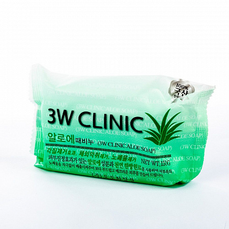 3W Clinic алоэ мыло 150г