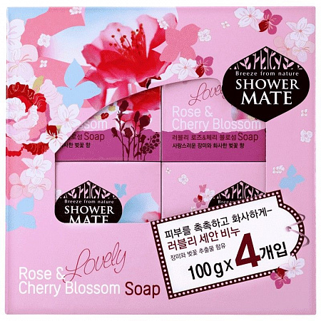 Shower Mate роза и вишневый цвет мыло 100г
