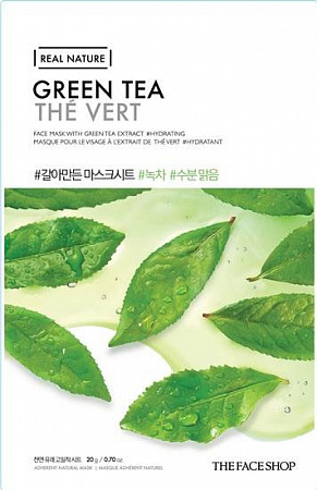 Real Nature зелёный чай маска для лица